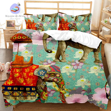 Housse de Couette Eléphant Inde